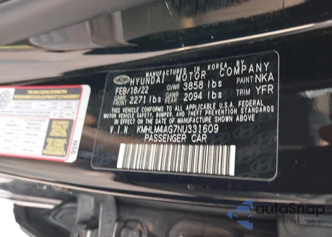 2022 Hyundai Elantra Sel from USA, damaged, VIN KMHLM4AG7NU331609